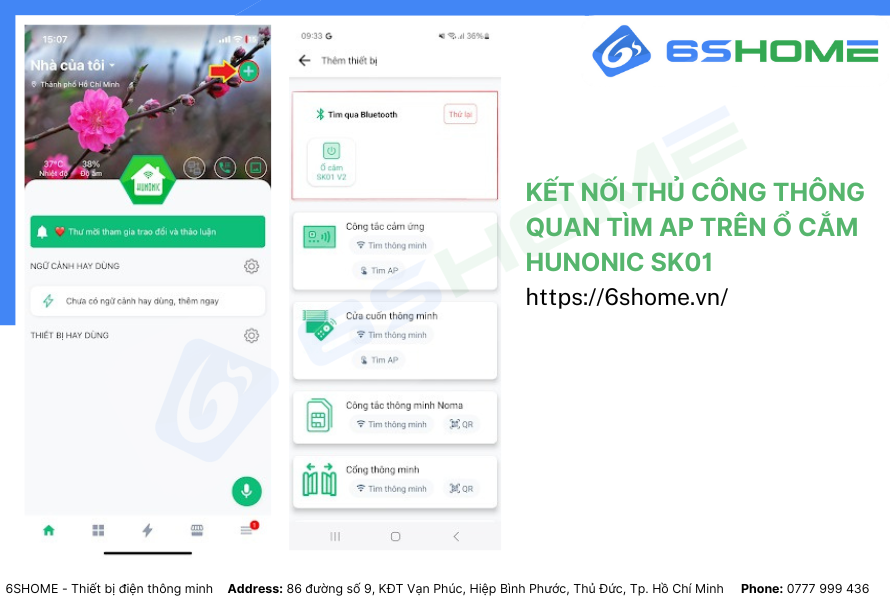 Kết nổi ổ cắm wifi thông minh Huonic SK01 thông qua phương pháp tìm AP